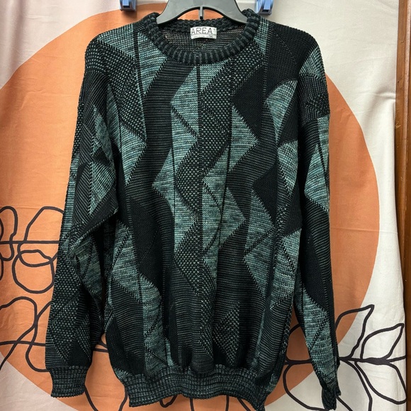 Vintage Area by Tag sweater, large. Geometric design - Picture 1 of 10